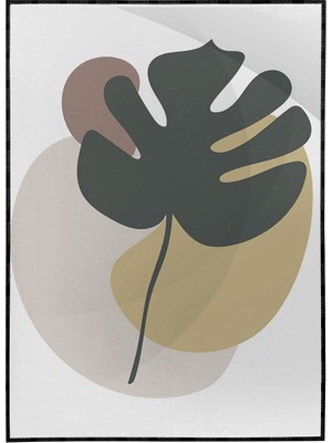 SHOP365 Yapraklar ve Şekiller Karışık Renkler Modern Poster P-000997