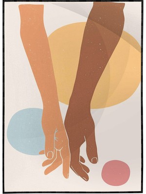 SHOP365 Kadın ve Erkek Sevgili Aşk Modern Pastel Renkler Modern Poster P-001093