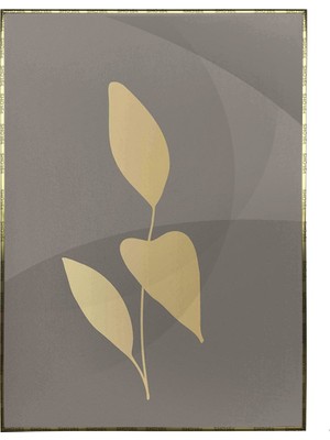 SHOP365 Yapraklar Gri Kahverengi Renkler Illüstrasyon Modern Poster P-001571