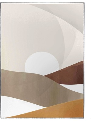 SHOP365 Güneş Ay Dağ ve Gökyüzü Sulu Boya Efektli Poster P-002199