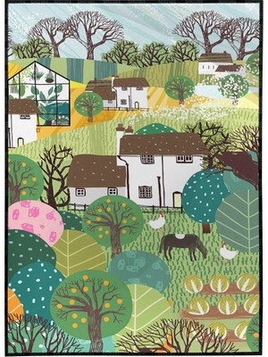 SHOP365 Çiftlik Hayvanlar Tarım Bahçe Doğa Temalı Illüstrasyon Poster P-003064