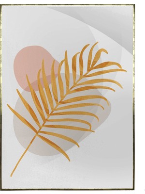SHOP365 Palmiye Yaprağı ve Şekiller Pastel Tonlar Modern Poster P-003853
