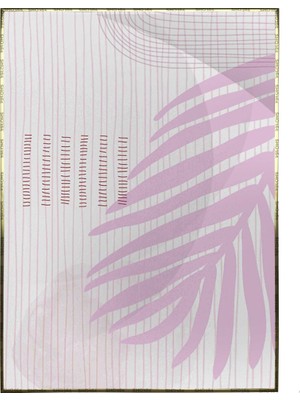 SHOP365 Palmiye Yaprakları ve Şekiller Açık Tonlar Modern Poster P-003846