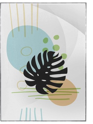 SHOP365 Palmiye Yaprakları ve Şekiller Açık Tonlar Modern Poster P-003825