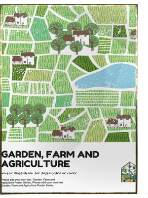 SHOP365 Çiftlik Hayvanlar Tarım Bahçe Doğa Temalı Illüstrasyon Poster P-003067