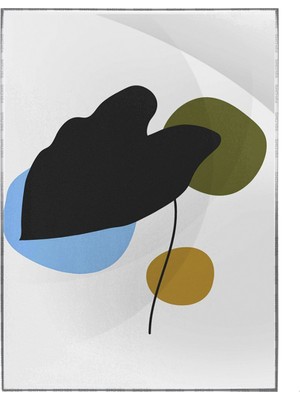 SHOP365 Yapraklar ve Şekiller Karışık Renkler Modern Poster P-003475