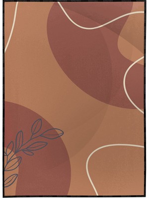 SHOP365 Yapraklar ve Şekiller Kahverengi Tonlar Modern Poster P-000372