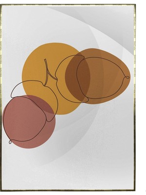 SHOP365 Yapraklar ve Şekiller Karışık Renkler Modern Poster P-000687