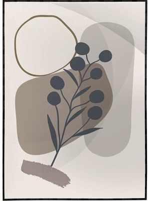 SHOP365 Yapraklar ve Şekiller Karışık Renkler Modern Poster P-000729