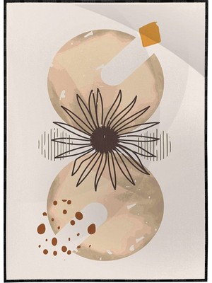 SHOP365 Çiçekler Gri Turuncu Kırmızı Renkler Modern Poster P-004365