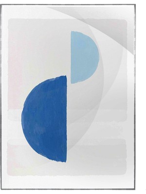 SHOP365 Şekiller Mavi Gri Renkler Modern Poster P-003309
