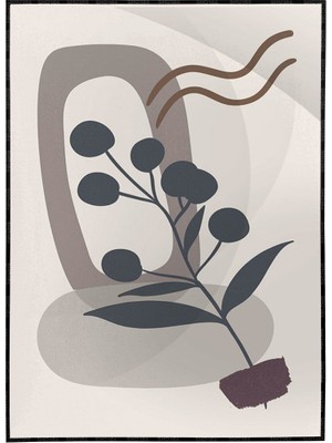 SHOP365 Yapraklar ve Şekiller Karışık Renkler Modern Poster P-000726