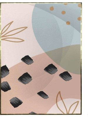 SHOP365 Yapraklar ve Şekiller Modern Illüstrasyon Poster P-001941