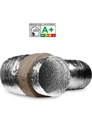 Afs 254 mm Ses ve Isı İzolasyonlu 10 mt Aluminyum Flexible Hava Kanalı Sonoafs - ALU.70B Ecosoft