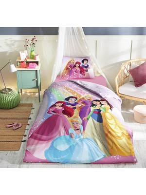 Özdilek Princess Rainbw Tek Kişilik Disney Lisanslı Lastikli Fitted Çarşaf Çocuk Nevresim Takımı