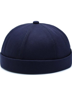 Tera Lacivert Renk Unisex Retro Docker Şapka