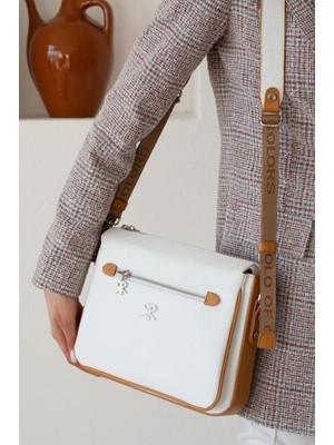 Impolo Ancela Beyaztabagofraj Baskı Kadın Omuz ve Çapraz Çantası 23X27E Batında