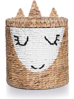 Koza Home Meander El Örgü Rattan Dekoratif Çok Amaçlı Prenses Sepet 25X27CM 8821