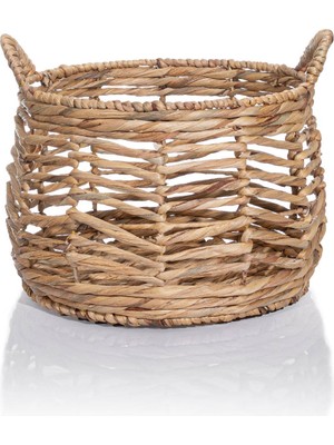 Meander Natural El Yapımı Rattan Örme Su Sümbülü Sepet 30x31cm 8851