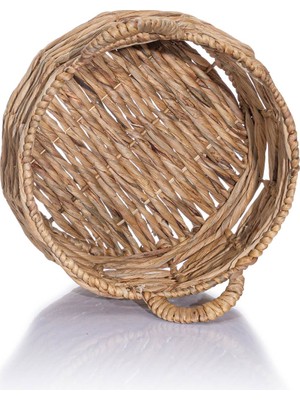 Meander Natural El Yapımı Rattan Örme Su Sümbülü Sepet 30x31cm 8851