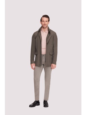 Ysf Erkek Haki Yeşil Regular Fit Yazlık Spor Kapüşonlu Mont