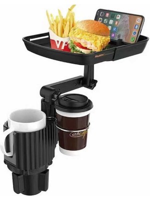 Canpay Araba Araç Içi Standlı Telefon Tutucu Bardaklık ve Portatif Yemek Masası Bardaklık Bölmesi Çoğaltıcı