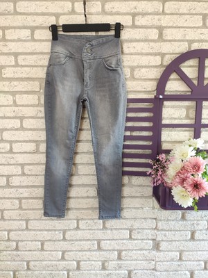 Bediva Yüksek Bel Likralı Jean Pantolon 90 cm