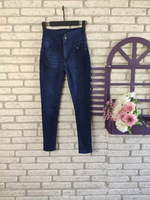 Bediva Yüksek Bel Likralı Jean Pantolon 90 cm