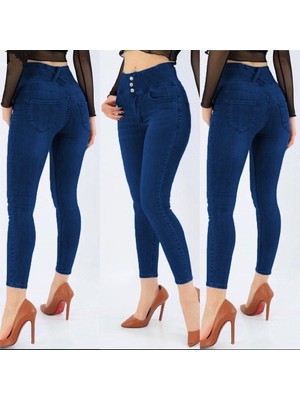 Bediva Yüksek Bel Likralı Jean Pantolon 90 cm