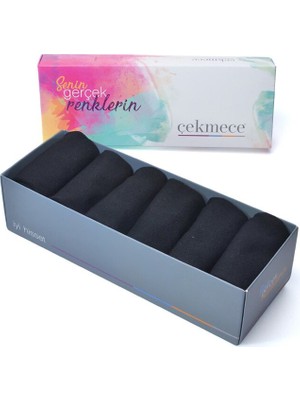 Çekmece 12'Li Paket Ekonomik Erkek Patik Çorap Siyah