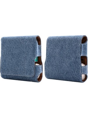 Zigver Kot Kumaş Pu Deri Kılıf Için Iqos 3.0 Iqos3 E Sigara Saklama Çantası Için Taşıma Çantası Mavi Kot