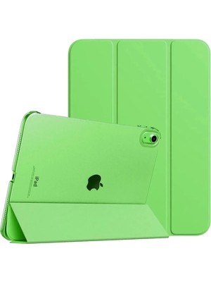 MobaxAksesuar Apple iPad Air 5 10.9" 2022 M1 Kılıf PU Deri Smart Case A2589 A2591 Yeşil