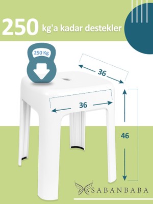 Saban Beyaz Plastik Tabure