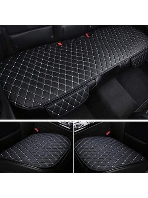 Kuştulli Universal 3'lü Terletmez Kaymaz Oto Koltuk Kapitone Minder Siyah/gri K0640