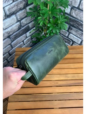 Guard Antik Yeşil  Unisex Deri El Çantası