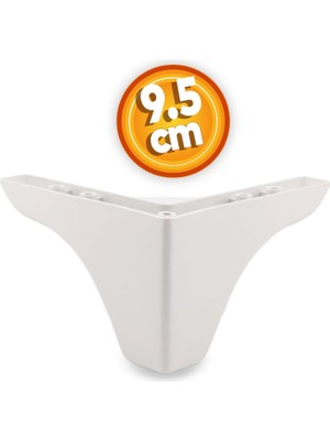Badem10 Rose Lüks Mobilya Kanepe Sehpa TV Ünitesi Koltuk Ayağı 9.5 cm Beyaz Baza Ayakları