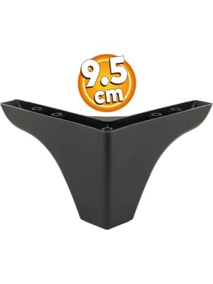Badem10 Bellona Rose Lüks Mobilya Kanepe Sehpa Tv Ünitesi Çekyat Koltuk Ayağı 9.5 Cm Siyah Baza Ayakları
