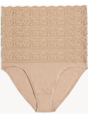 Marks & Spencer 5'li Dantel Detaylı High Leg Külot Seti