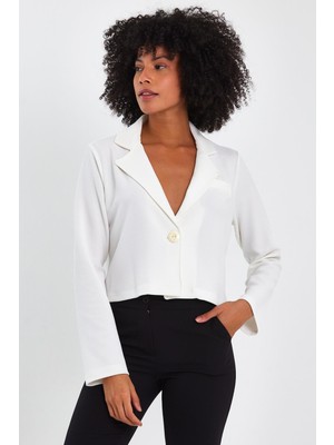 Alexander Gardi Astarsız Crop Blazer Ceket (B22-21400)