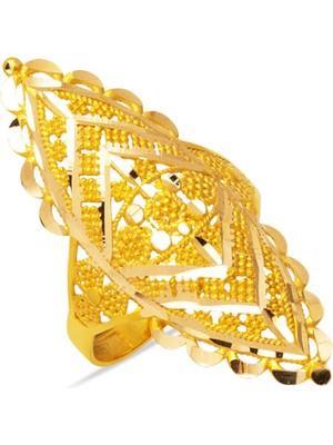 Bilezikci Sarı Altın Hint Işi 14 Ayar Yüzük