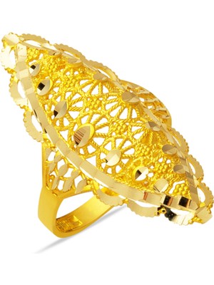 Bilezikci Hint Işi Kalemli 14 Ayar Altın Yüzük