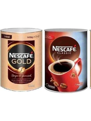 Nescafe Gold Teneke 900 gr + Nescafe Classic Teneke 1 kg