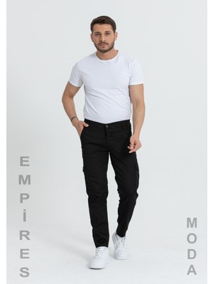 EMPİRES MODA SİYAH BORU PAÇA ERKEK KARGO PANTOLON....