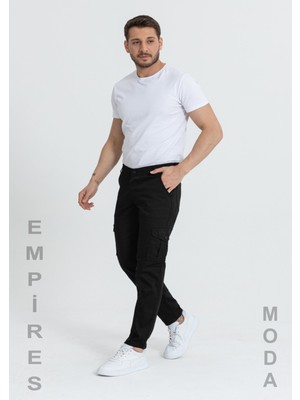 EMPİRES MODA SİYAH BORU PAÇA ERKEK KARGO PANTOLON....