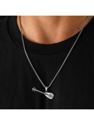 MONAROZA  Gümüş Saz Erkek Kolye