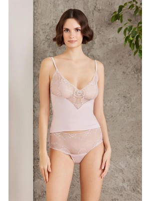 Pierre Cardin 360 Kadın Ip Askılı Atlet Külot Takım-Pudra