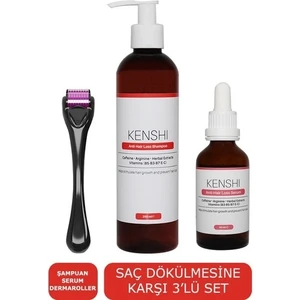 Hızlı Saç Uzatma Şampuan & Serum Bakım Seti & Dermaroller Titanyum Uçlu