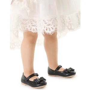 Kiko Kids Babe Cilt Cırtlı Fiyonklu Kız Çocuk Babet Ayakkabı