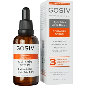 Aydınlatıcı ve Akne Karşıtı C Vitamini Serum 30 ml (C Vitamini 5% + Ferulic Acid 0,5%)