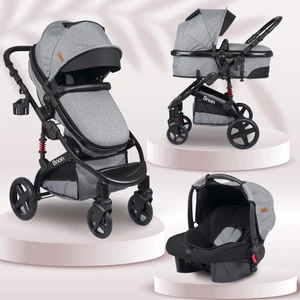 Mila 4 In 1 Çift Yönlü Travel Sistem Bebek Arabası Siyah Gri